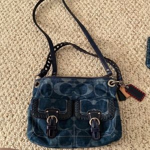 Vintage Coach Poppy Blue Jean Denim Crossbody